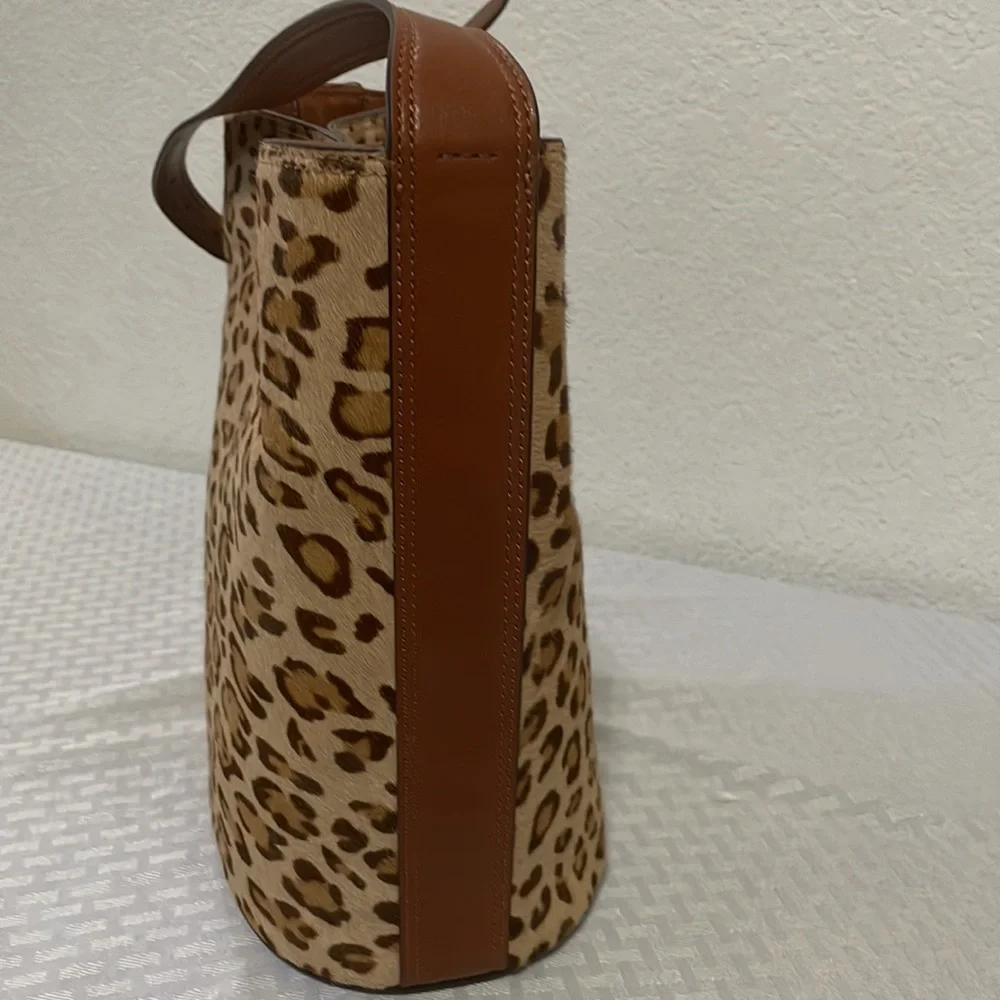 Lauren Ralph Lauren Calf Hair Medium Harlow Bucket Bag - Picture 5 of 8